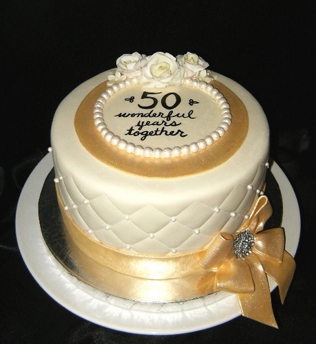 Golden Anniversary Cake