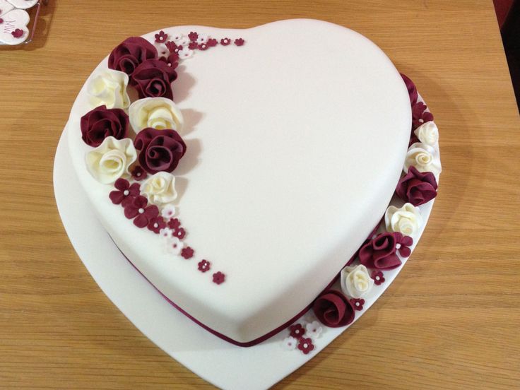 Heart Shaped Cake with Flowers