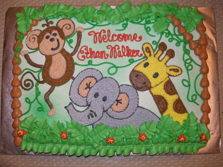 Jungle Baby Shower Sheet Cakes