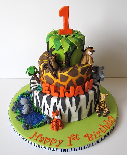 9 Photos of Jungle 1st Birthday Cakes