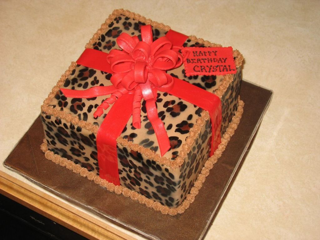 Leopard Print Birthday Cake