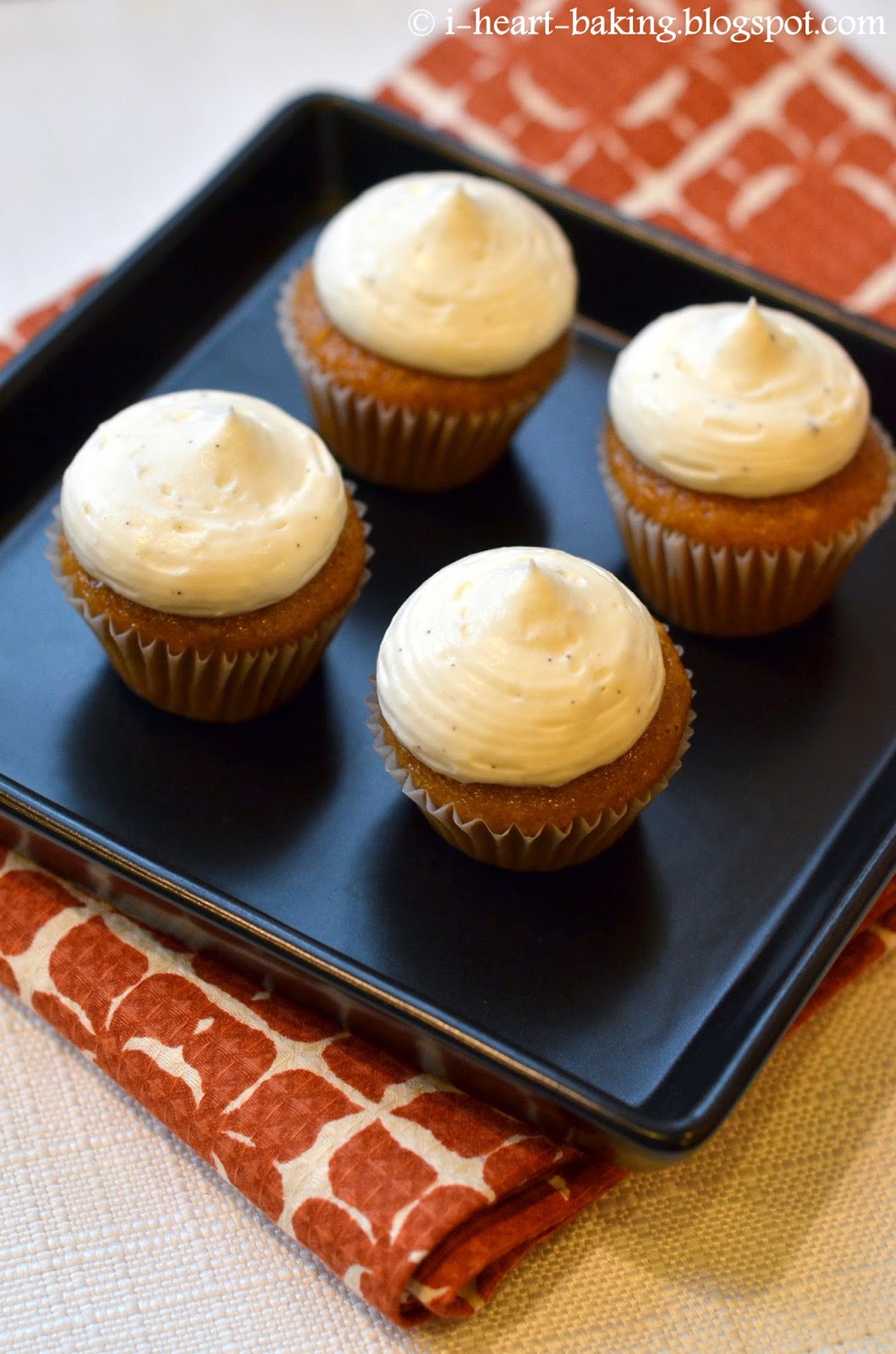 Mini Pumpkin Cupcakes with Cream Cheese Frosting