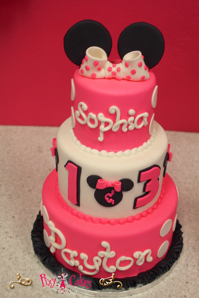 Minnie Mouse 3 Tier Birthday Cake