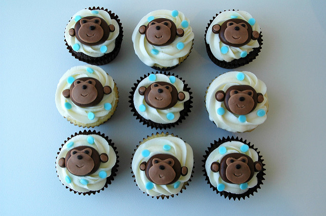 Monkey Baby Shower Cupcake Cake