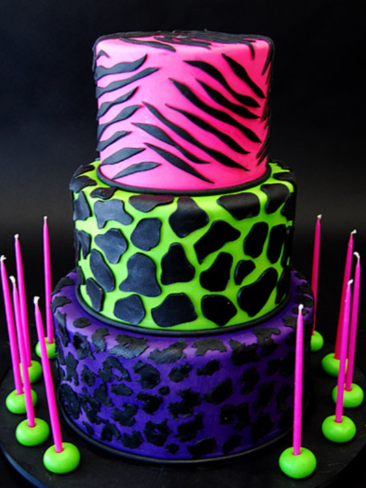 Neon Animal Print Cake