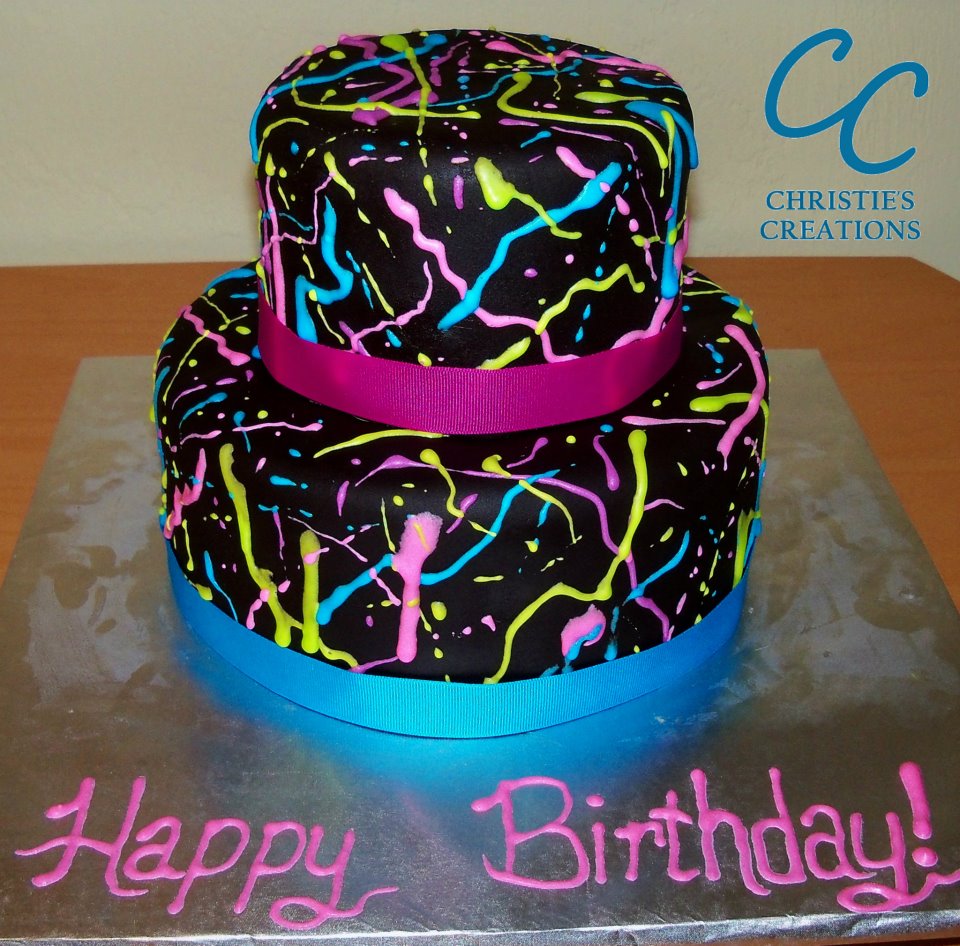 Neon Birthday Cake Ideas