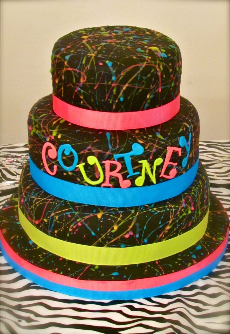 12 Photos of Neon 80s Birthday Cakes