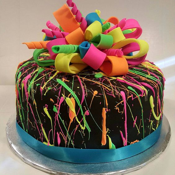 Neon Splatter Cake