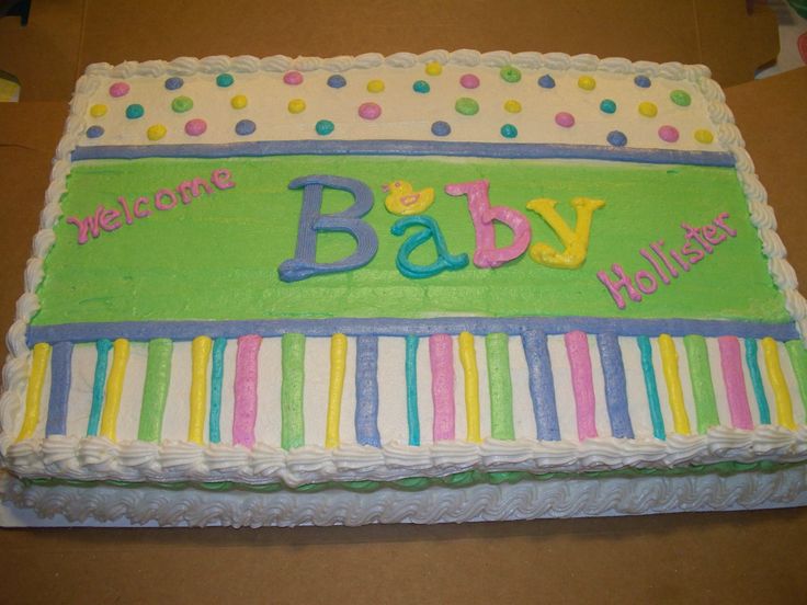 Neutral Baby Shower Sheet Cakes