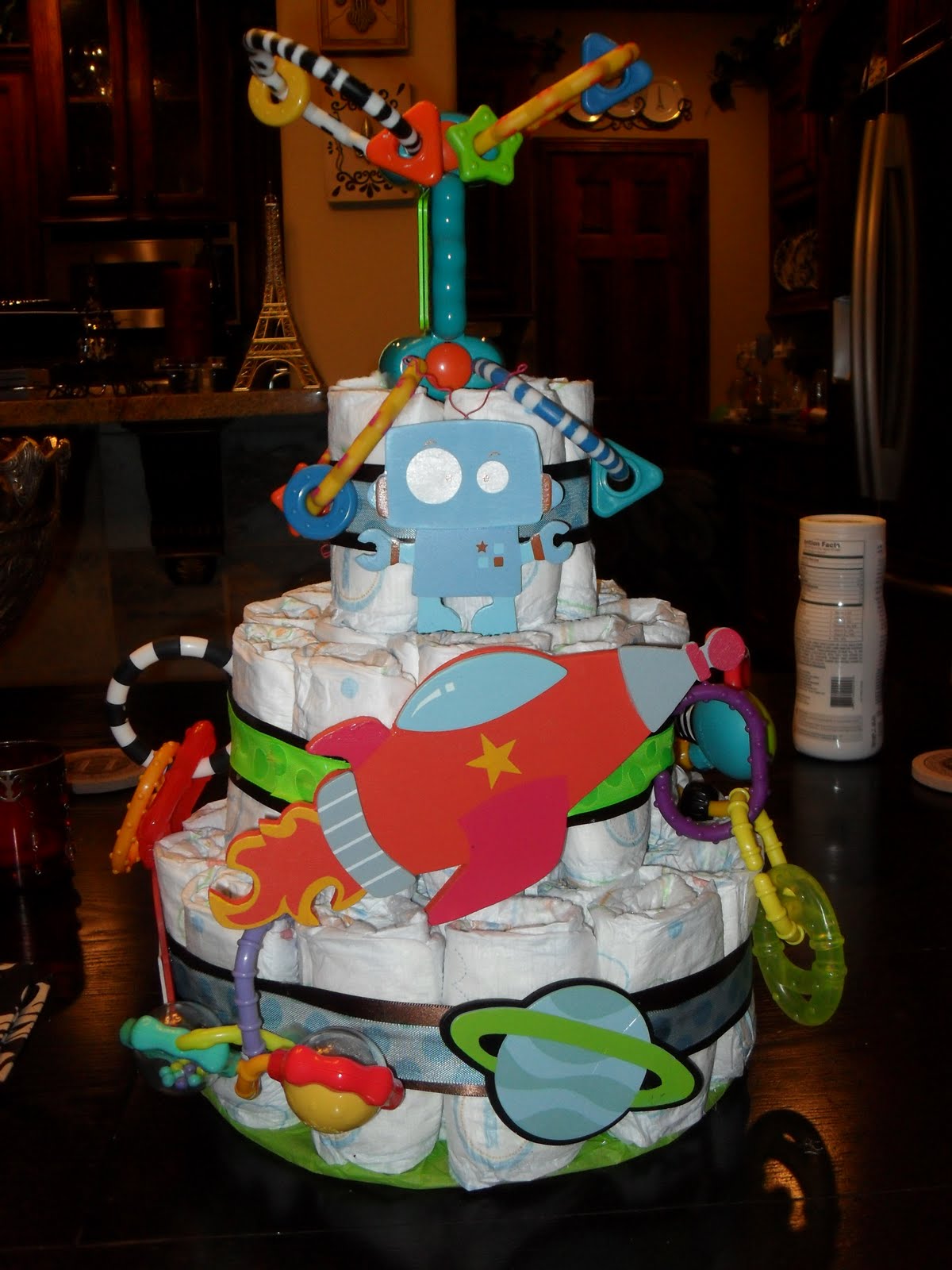 Outer Space Diaper Cake