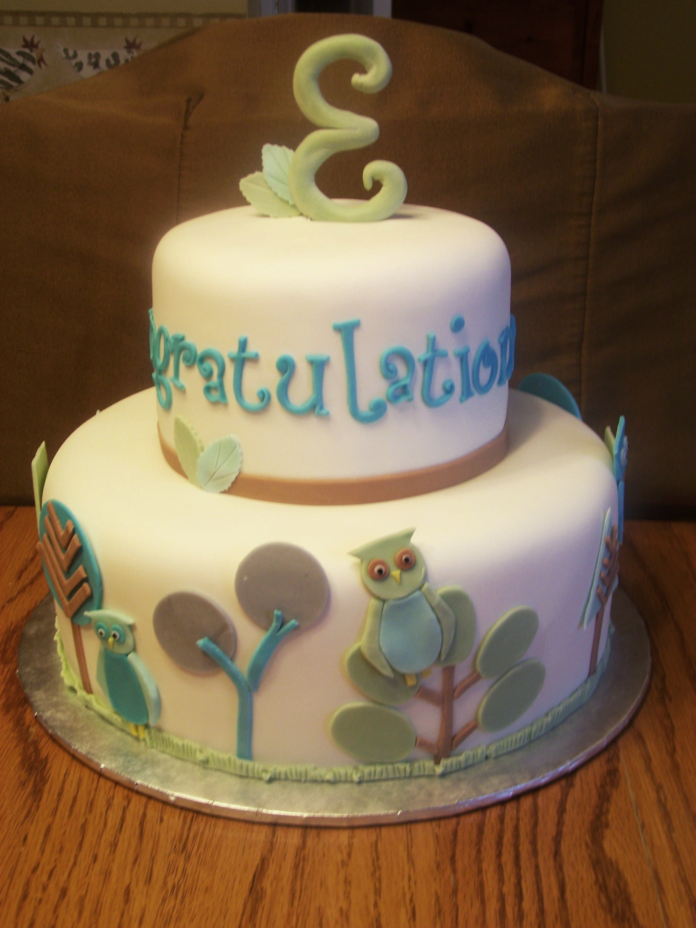 Owl Baby Shower Cake