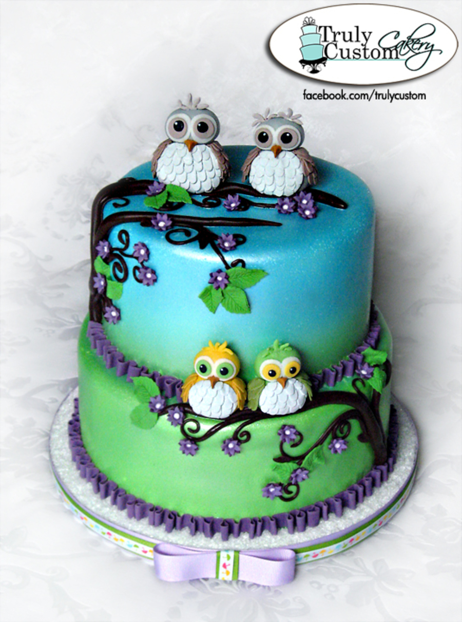 Owl Baby Shower Cake