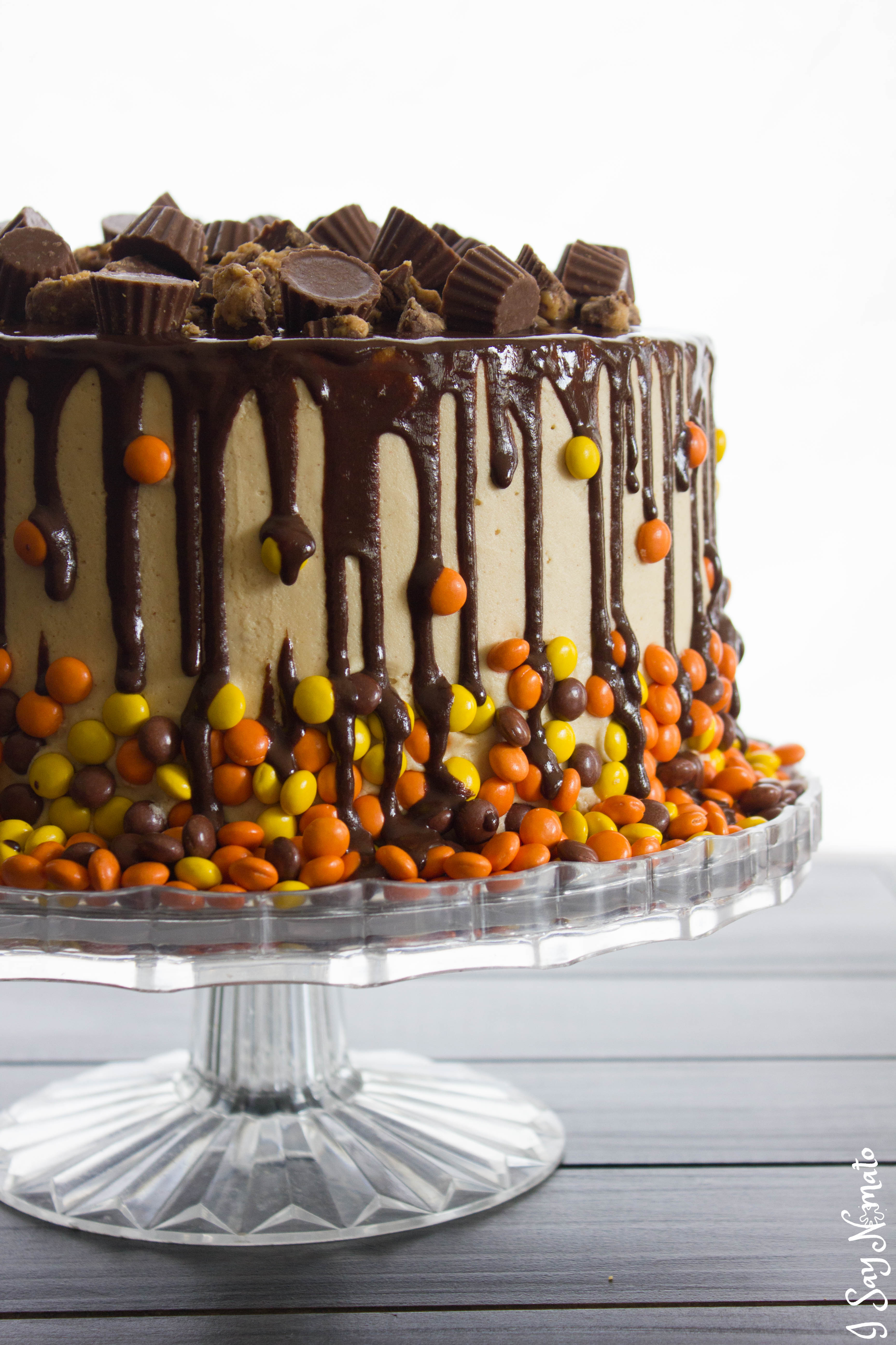 Peanut Butter and Chocolate Drip Cake