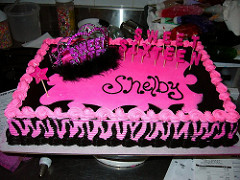 Pink and Black Sweet 16 Cake