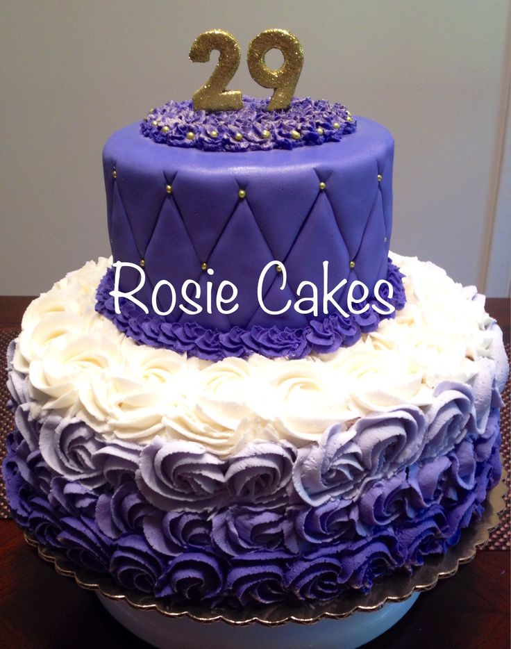 Purple and Gold Birthday Cake