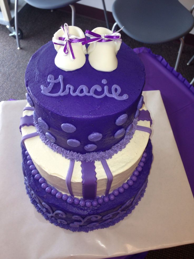 Purple Baby Shower Cake