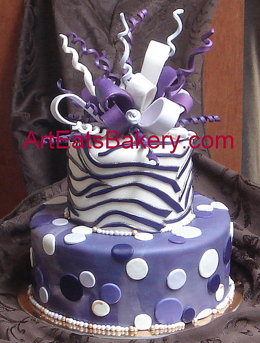 Purple Polka Dot Birthday Cake