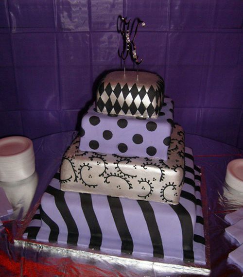 Purple Sweet 16 Birthday Cakes