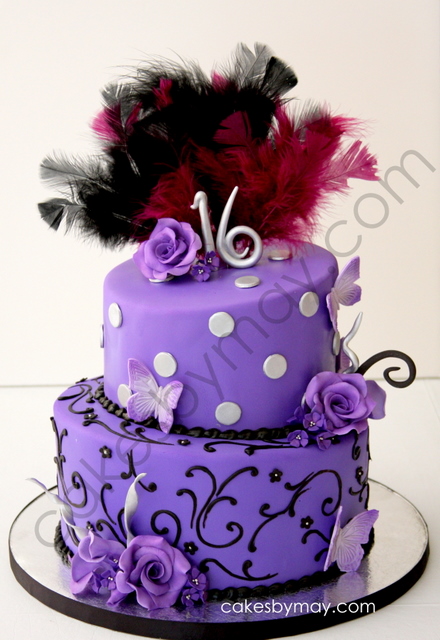 Purple Sweet 16 Birthday Cakes