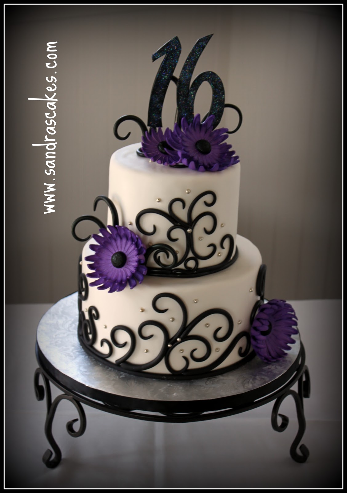 Purple Sweet 16 Birthday Cakes