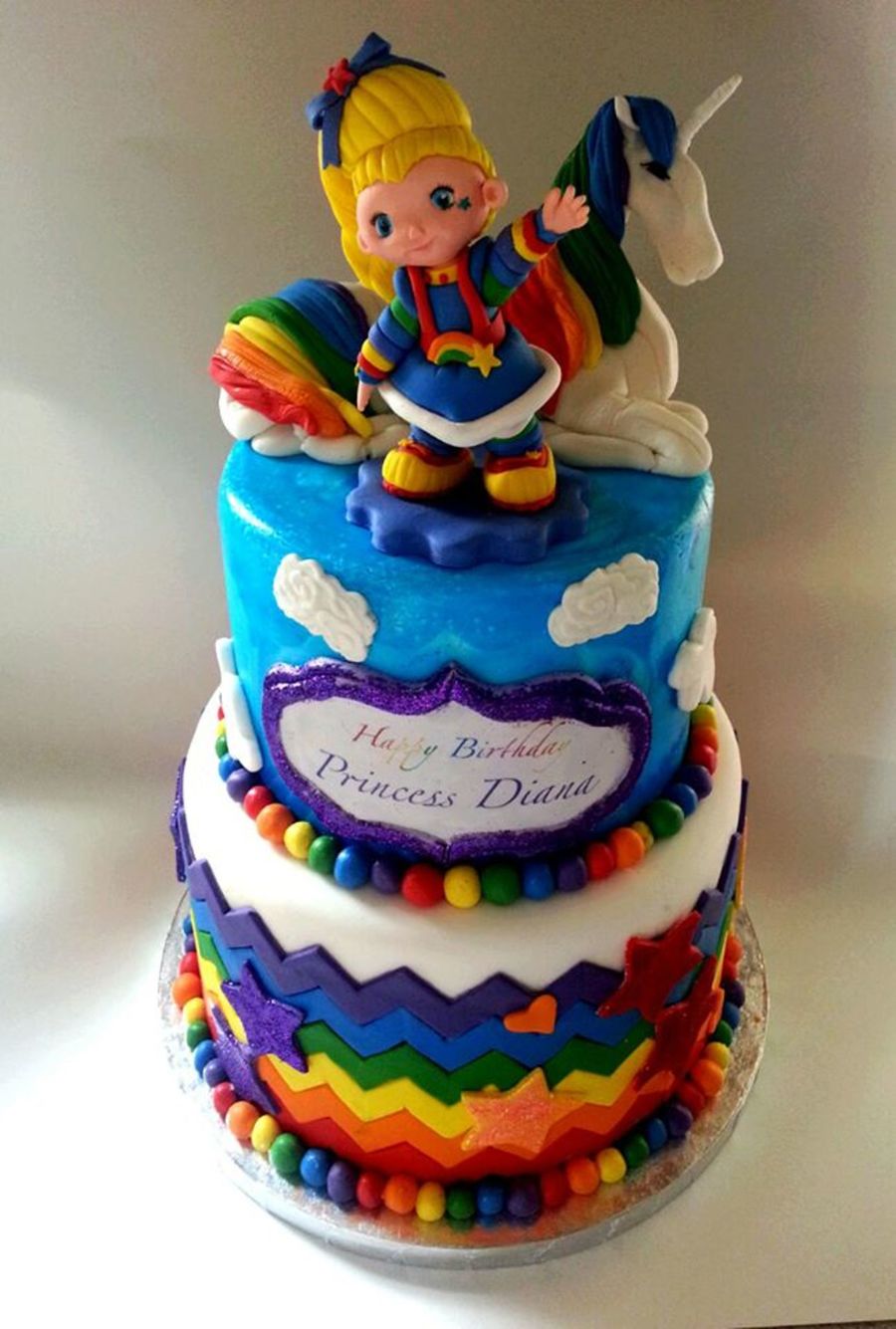 Rainbow Bright Birthday Cake