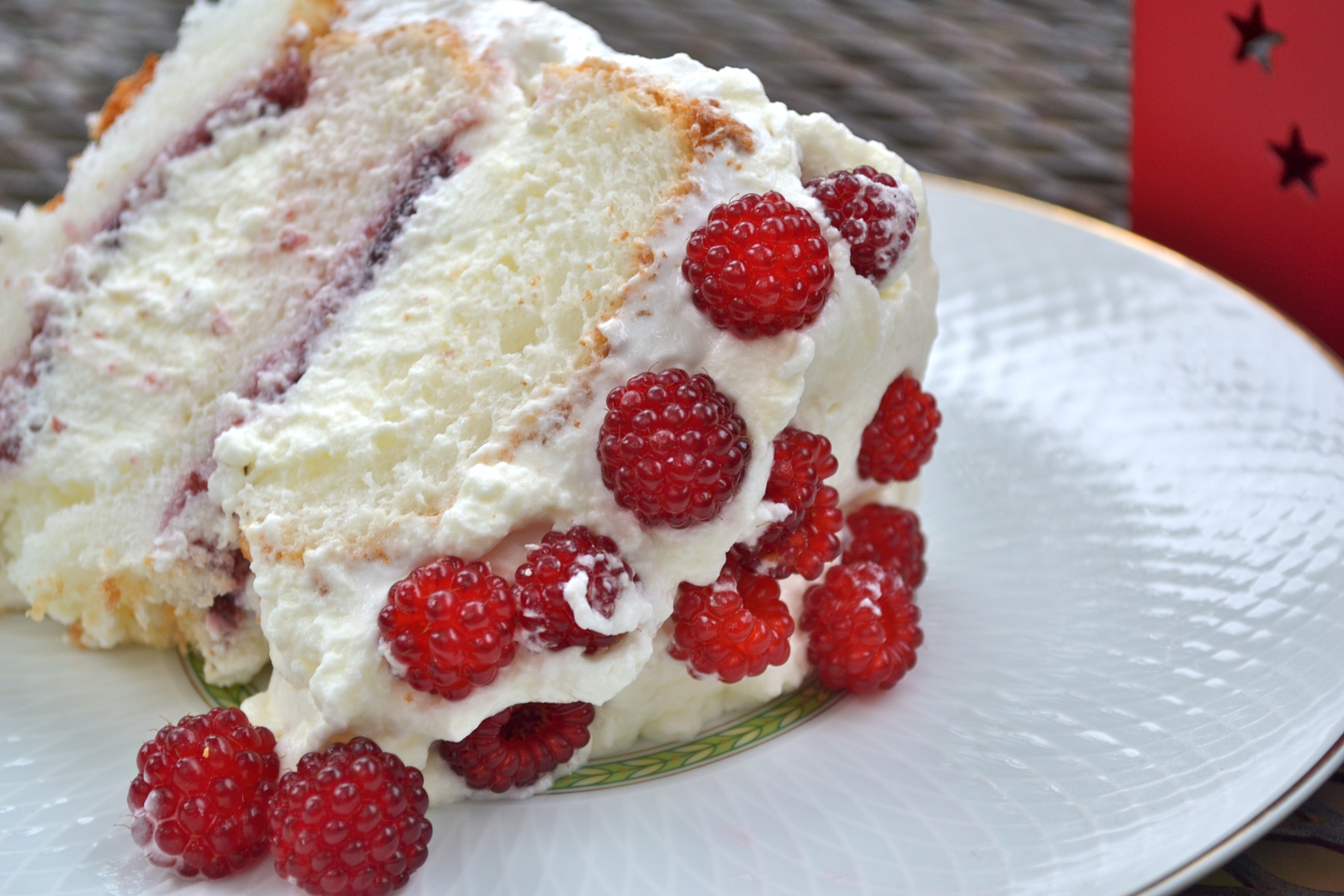 Raspberry Angel Food Cake