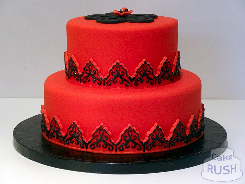 Red and Black Birthday Cake