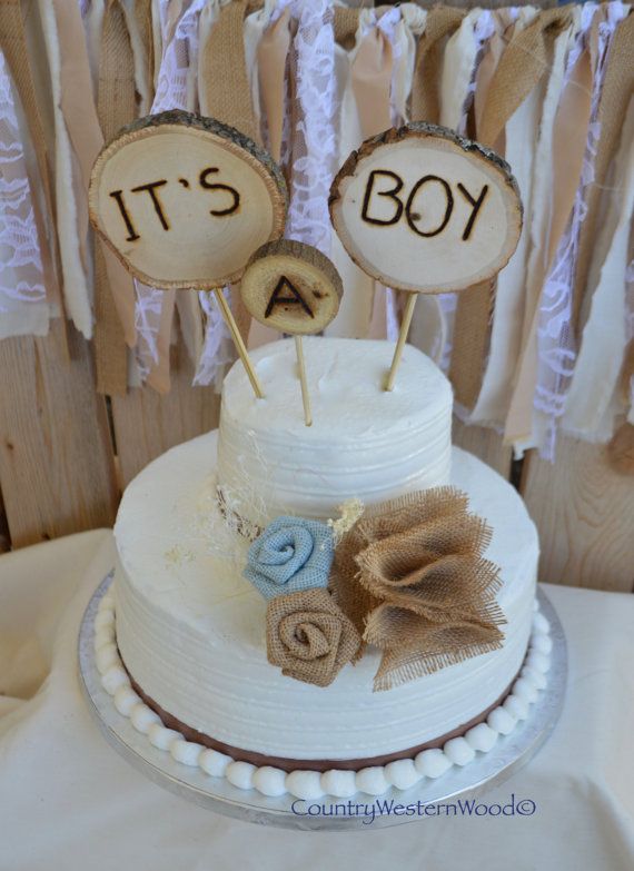 Rustic Cake Topper for Baby Shower