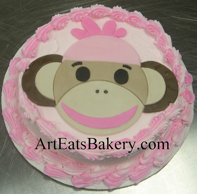 Sock Monkey Birthday Cake