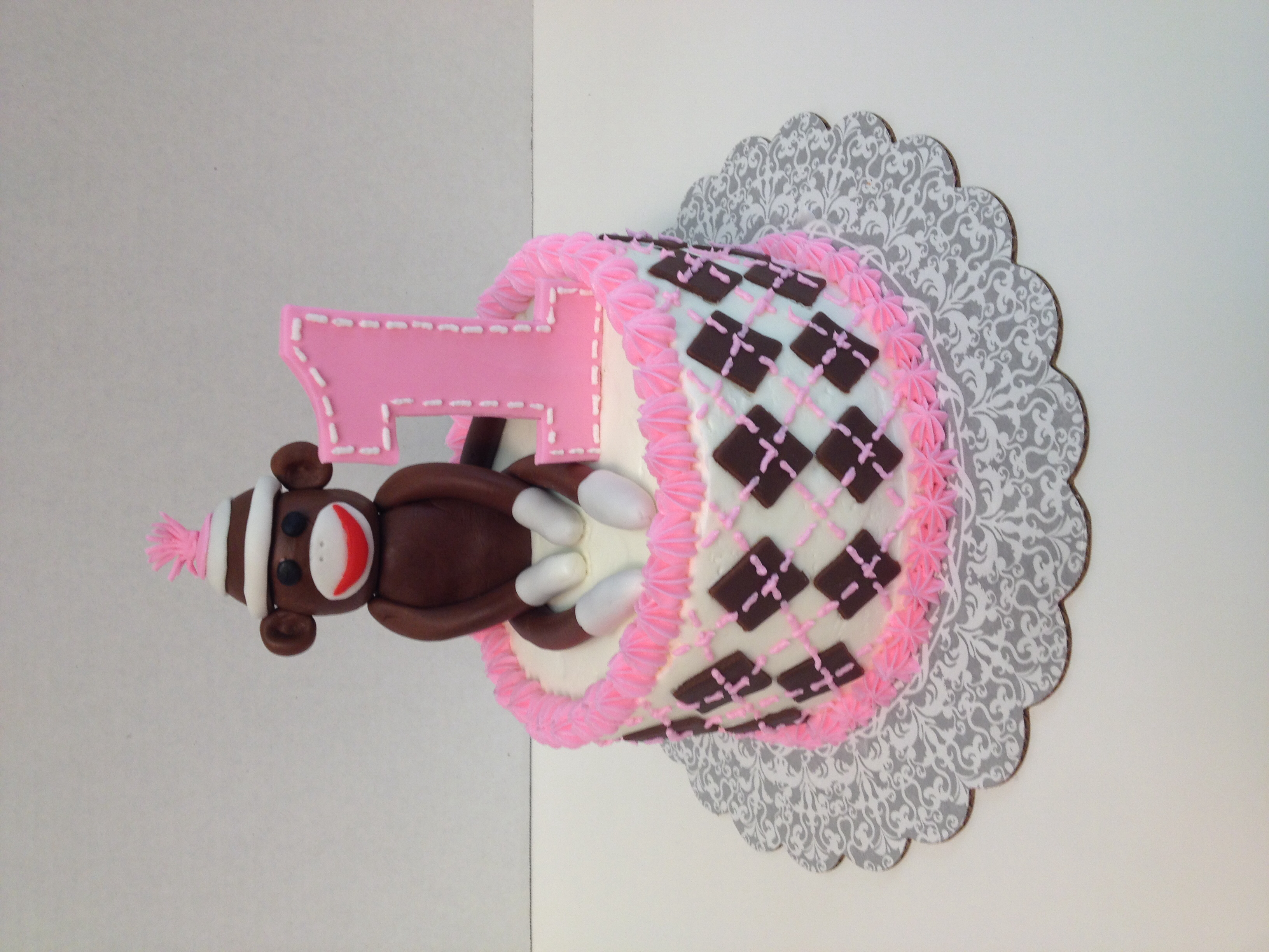 Sock Monkey Smash Cake