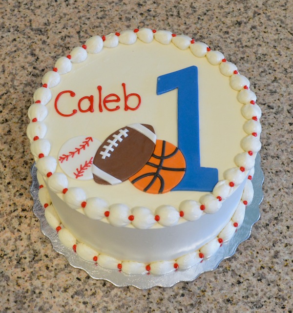 Sports-Themed First Birthday Cake