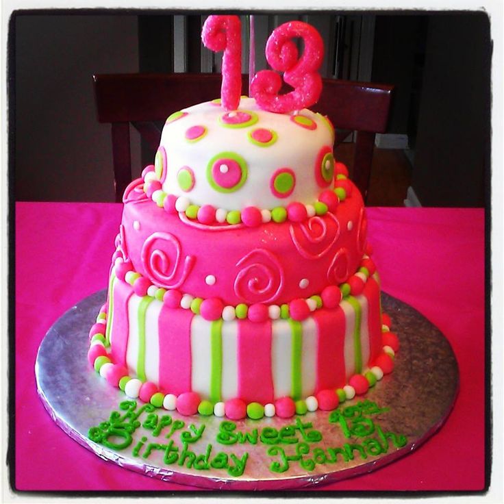 11 Photos of Layered Sweet 13 Birthday Cakes