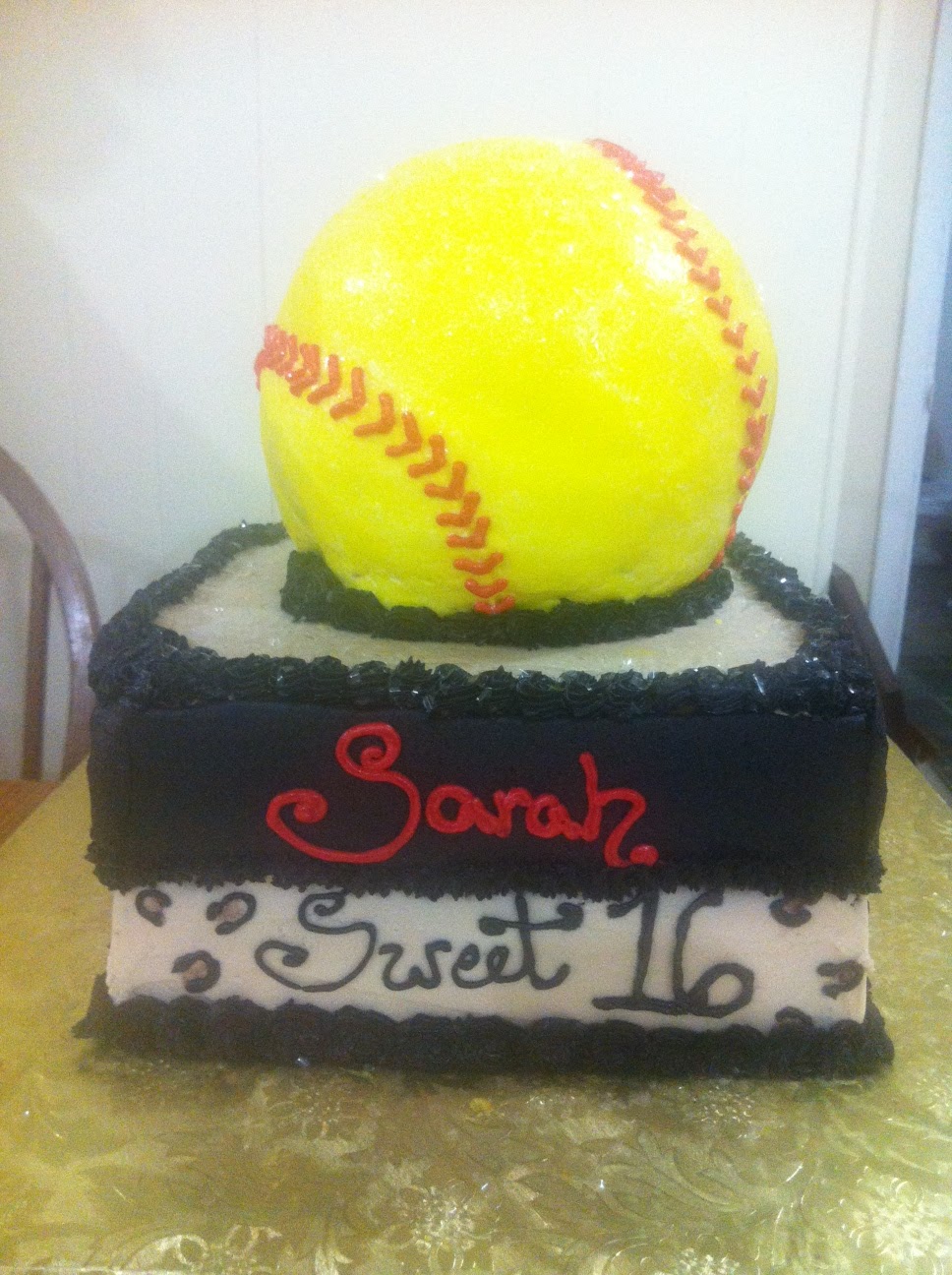 Sweet 16 Softball Cake