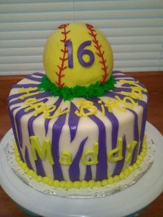 Sweet 16 Softball Cake