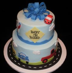 Transportation Baby Shower Cake