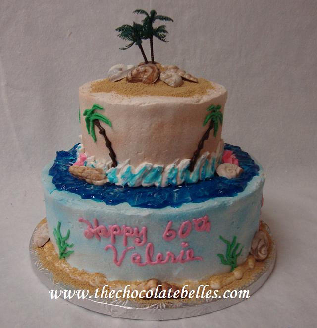 Tropical Island Birthday Cake