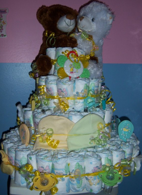 Twin Baby Shower Diaper Cakes