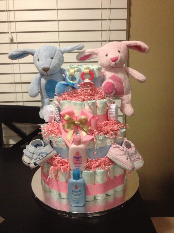 Twin Baby Shower Diaper Cakes