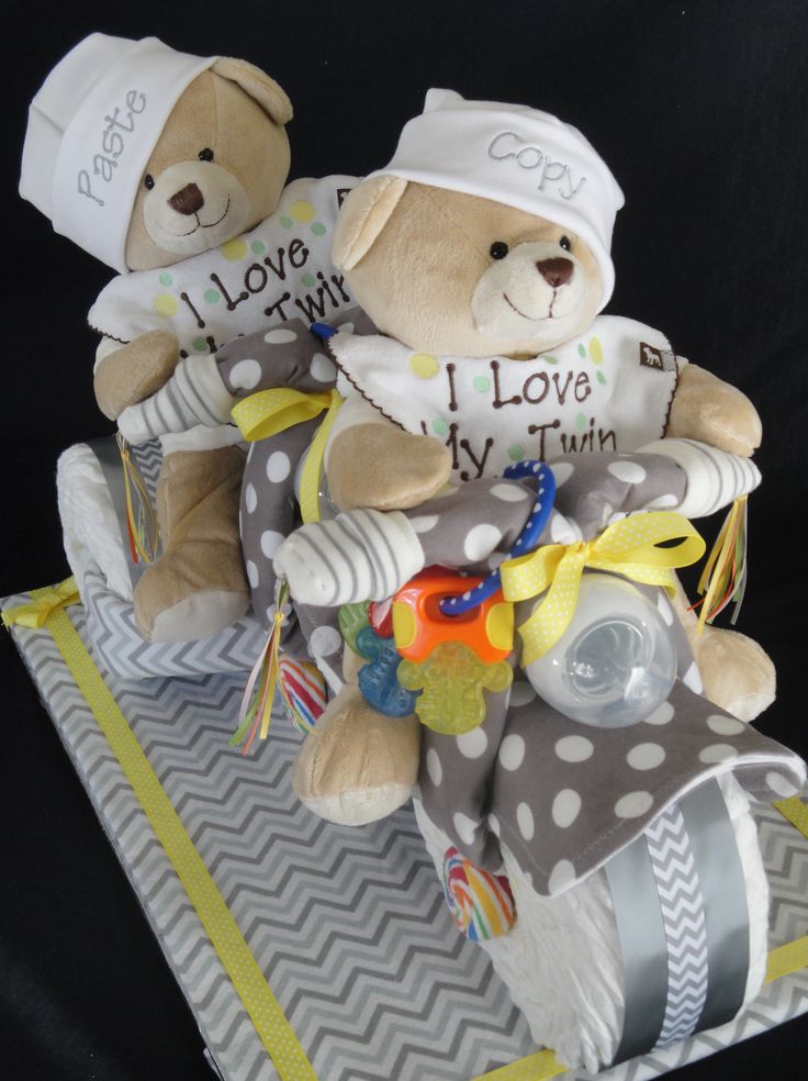 Twin Baby Shower Diaper Cakes