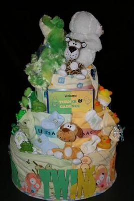 Twin Diaper Cake Ideas