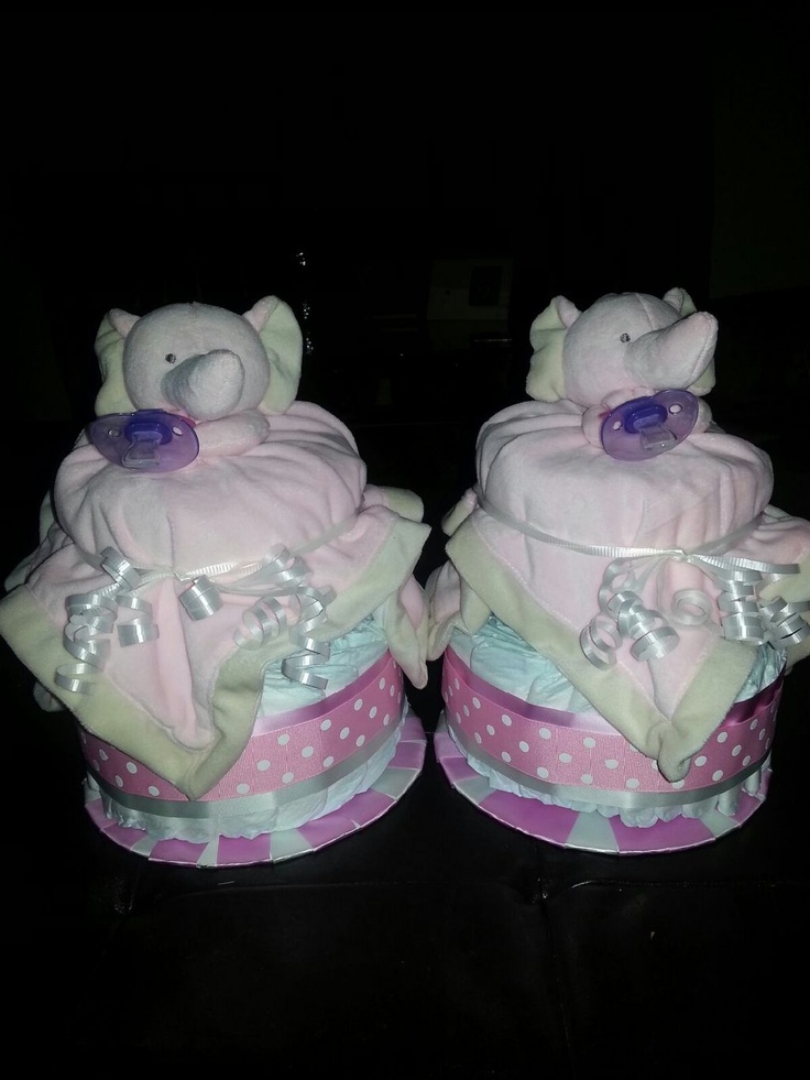 Twin Girl Diaper Cake Ideas