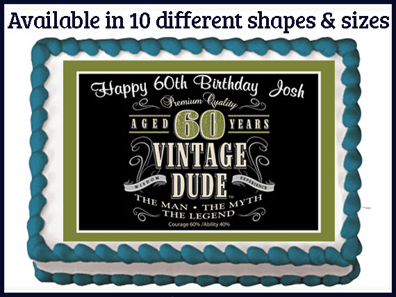 Vintage Dude 60th Birthday Cake