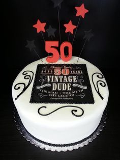 Vintage Dude Birthday Cake