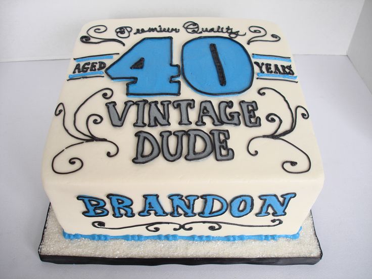 Vintage Dude Birthday Cake