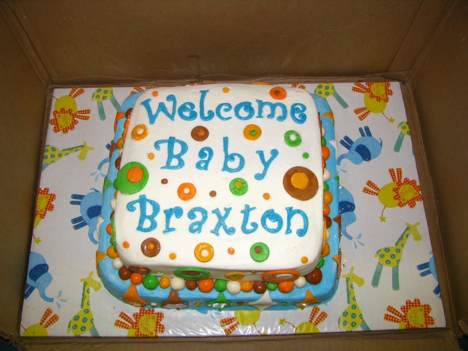 Welcome Baby Boy Shower Cake