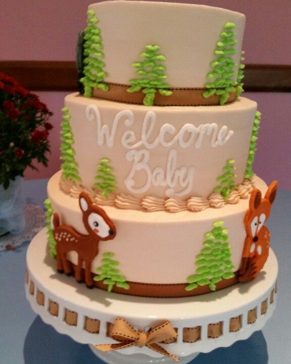 Woodland Baby Shower Cake