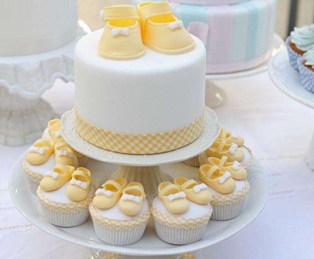 Yellow Baby Shower Cake