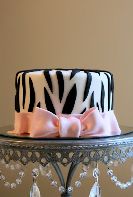 Zebra Girly Birthday Cake