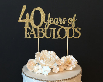 40 Wedding Anniversary Cake Toppers