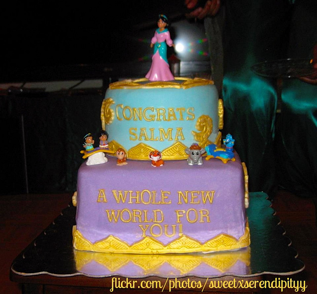 Aladdin and Jasmine Shower Cake